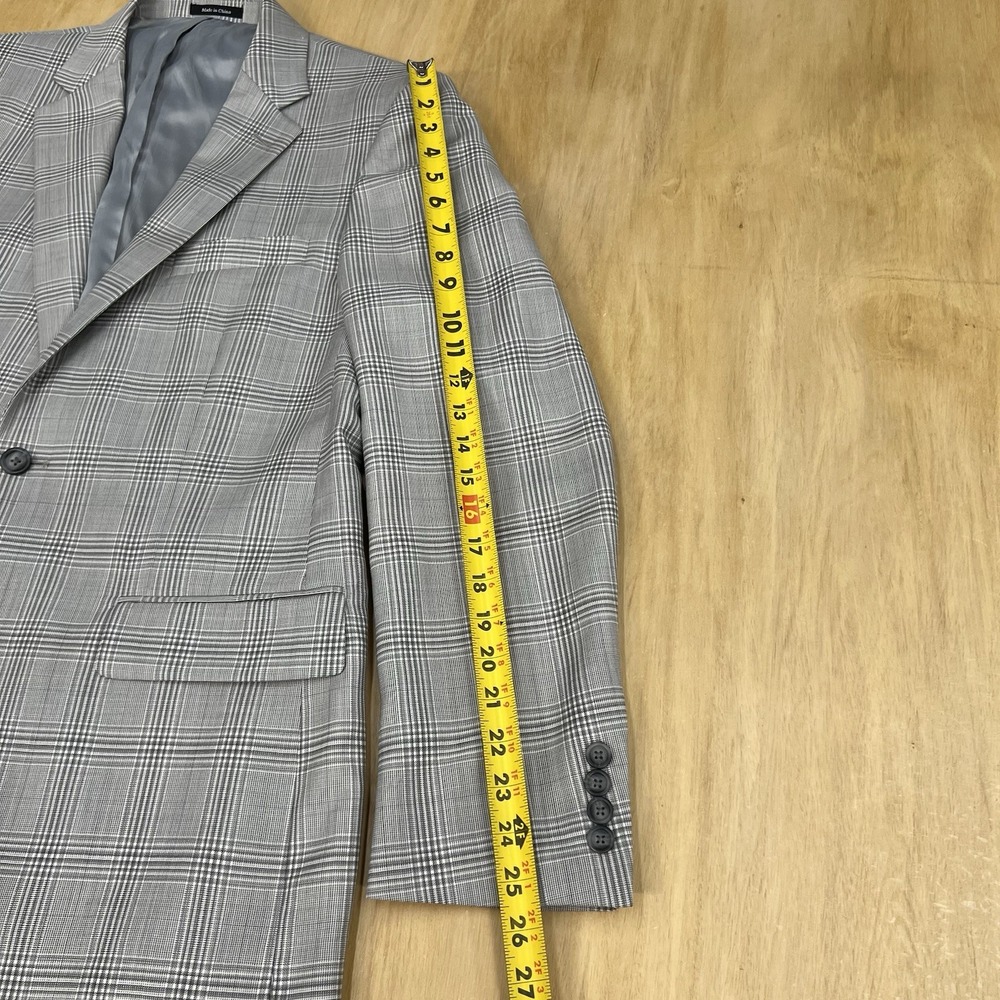 Joseph & Feiss Blazer Jacket Sport Coat Mens 40R Classic Fit Wool Polyester Gray - Picture 7 of 12